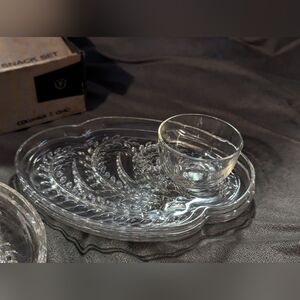 Vintage Federal Glass Luncheon Plate Sets Homestead Wedding Serving Plates